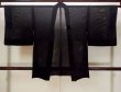 Photo2: N1101O Vintage Japanese kimono  Dark Black HAORI short jacket for women / Silk. Butterfly,   (Grade A) (2)