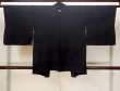 Photo2: N1101P Vintage Japanese kimono  Dark Black HAORI short jacket for women / Silk.    (Grade A) (2)