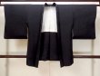 Photo1: N1101Q Vintage Japanese kimono  Dark Black HAORI short jacket for women / Silk.    (Grade A) (1)