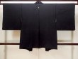 Photo2: N1101Q Vintage Japanese kimono  Dark Black HAORI short jacket for women / Silk.    (Grade A) (2)