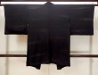 Photo2: N1101R Antique Japanese kimono  Dark Black HAORI short jacket for women / Silk. Line   (Grade D) (2)