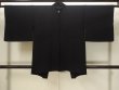 Photo2: N1101U Vintage Japanese kimono   Black HAORI short jacket for women / Silk. Abstract pattern   (Grade B) (2)