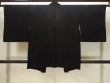 Photo2: N1101X Vintage Japanese kimono   Black HAORI short jacket for women / Silk.    (Grade D) (2)