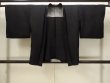 Photo1: N1101Y Vintage Japanese kimono   Black HAORI short jacket for women / Silk.  The lining has a few soils, stains or turned yellow.  (Grade B) (1)