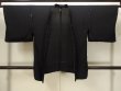 Photo1: N1101Z Vintage Japanese kimono   Black HAORI short jacket for women / Silk.    (Grade B) (1)