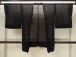 Photo1: N1102A Vintage Japanese kimono   Black HAORI short jacket for women / Silk.    (Grade A) (1)