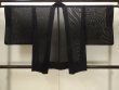 Photo2: N1102B Vintage Japanese kimono   Black HAORI short jacket for women / Silk. Stream,   (Grade A) (2)