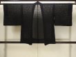 Photo2: N1102F Vintage Japanese kimono   Black HAORI short jacket for women / Silk.    (Grade D) (2)