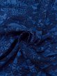 Photo11: N1112E Used Japanese kimono  Dark Blue KOMON dyed for women / Silk. Chrysanthemum,   (Grade B) (11)