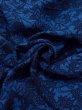 Photo12: N1112E Used Japanese kimono  Dark Blue KOMON dyed for women / Silk. Chrysanthemum,   (Grade B) (12)