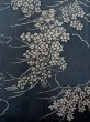 Photo7: N1112H Used Japanese kimono  Grayish Indigo Blue KOMON dyed for women / Silk. Peony,   (Grade C) (7)