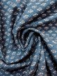 Photo9: N1112O Vintage Japanese kimono  Dark Navy Blue KOMON dyed for women / Wool. Folding fan   (Grade D) (9)