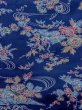 Photo4: N1112Q Vintage Japanese kimono  Dark Indigo Blue KOMON dyed for women / Silk. Flower,   (Grade B) (4)