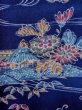 Photo5: N1112Q Vintage Japanese kimono  Dark Indigo Blue KOMON dyed for women / Silk. Flower,   (Grade B) (5)