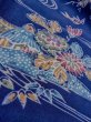 Photo10: N1112Q Vintage Japanese kimono  Dark Indigo Blue KOMON dyed for women / Silk. Flower,   (Grade B) (10)