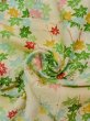 Photo11: N1112R Vintage Japanese kimono   Ivory KOMON dyed for women / Silk. MOMIJI maple leaf   (Grade C) (11)