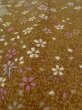 Photo9: Mint N1112S Used Japanese kimono  Yellowish Brown KOMON dyed for women / Synthetic. SAKURA cherry blossom,   (Grade A) (9)