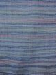 Photo4: N1112U Vintage Japanese kimono  Grayish Light Blue HITOE unlined for women / Wool. Stripes,   (Grade D) (4)