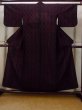 Photo1: N1112V Vintage Japanese kimono   Black HITOE unlined for women / Wool. Circle,   (Grade B) (1)