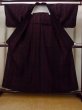 Photo2: N1112V Vintage Japanese kimono   Black HITOE unlined for women / Wool. Circle,   (Grade B) (2)