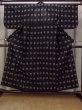 Photo1: N1112W Vintage Japanese kimono   Black HITOE unlined for women / Wool. Cross,   (Grade D) (1)