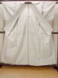 Photo2: N1113B Vintage Japanese kimono   Ivory HITOE unlined for women / Wool. Flower,   (Grade C) (2)