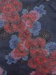 Photo3: N1126E Used Japanese kimono  Dark Indigo Blue OSHIMA-TSUMUGI for women / Silk. SAKURA cherry blossom   (Grade A) (3)