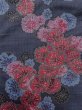 Photo4: N1126E Used Japanese kimono  Dark Indigo Blue OSHIMA-TSUMUGI for women / Silk. SAKURA cherry blossom   (Grade A) (4)