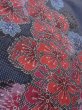 Photo9: N1126E Used Japanese kimono  Dark Indigo Blue OSHIMA-TSUMUGI for women / Silk. SAKURA cherry blossom   (Grade A) (9)