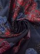 Photo12: N1126E Used Japanese kimono  Dark Indigo Blue OSHIMA-TSUMUGI for women / Silk. SAKURA cherry blossom   (Grade A) (12)