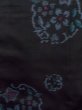 Photo4: N1126G Antique Japanese kimono   Black TSUMUGI pongee for women / Silk. Flower circle   (Grade A) (4)