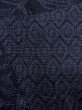 Photo7: N1126I Vintage Japanese kimono  Dark Indigo Blue TSUMUGI pongee for women / Silk. Wave,   (Grade B) (7)