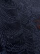 Photo8: N1126I Vintage Japanese kimono  Dark Indigo Blue TSUMUGI pongee for women / Silk. Wave,   (Grade B) (8)