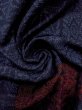 Photo12: N1126I Vintage Japanese kimono  Dark Indigo Blue TSUMUGI pongee for women / Silk. Wave,   (Grade B) (12)