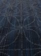 Photo10: N1126K Used Japanese kimono  Dark Indigo Blue TSUMUGI pongee for women / Silk. Stripes, There is a part of tailoring thread  (Grade A) (10)