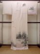 Photo2: N1126N Used Japanese kimono  Purplish Ivory HOUMONGI formal for women / Silk. Temple,   (Grade B) (2)