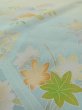 Photo15: N1126O Used Japanese kimono  Pale Yellowish Green HOUMONGI formal for women / Silk. Peony,   (Grade B) (15)