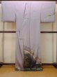 Photo2: N1126S Used Japanese kimono Pale Grayish Wisteria HOUMONGI formal for women / Silk. KIKYO Japanese balloonflower,   (Grade B) (2)