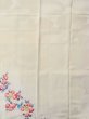 Photo5: N1126U Vintage Japanese kimono  Shiny Off White HOUMONGI formal for women / Silk. Rose   (Grade B) (5)