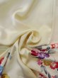 Photo15: N1126U Vintage Japanese kimono  Shiny Off White HOUMONGI formal for women / Silk. Rose   (Grade B) (15)