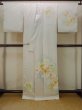 Photo2: N1126W Used Japanese kimono  Pale Light Blue HOUMONGI formal for women / Silk. SAKURA cherry blossom,   (Grade C) (2)