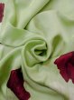 Photo15: N1127B Vintage Japanese kimono  Pale Yellowish Green TSUKESAGE formal for women / Silk. Rose,   (Grade B) (15)