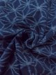 Photo11: Mint N1210B Vintage Japanese kimono   Indigo Blue HITOE unlined for women / Silk. Hemp leaf   (Grade A) (11)