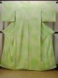 Photo1: N1210F Vintage Japanese kimono  Light Yellowish Green IROMUJI plain colored for women / Silk. Gradation   (Grade C) (1)