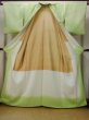 Photo2: N1210F Vintage Japanese kimono  Light Yellowish Green IROMUJI plain colored for women / Silk. Gradation   (Grade C) (2)