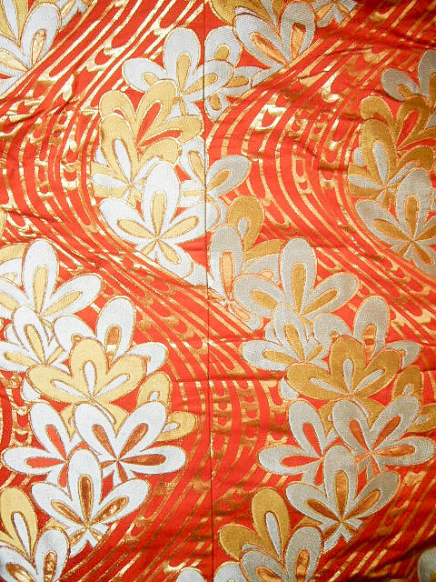 Mint F1202B Used Japanese Kimono Deep Orange UCHIKAKE Wedding by Silk ...