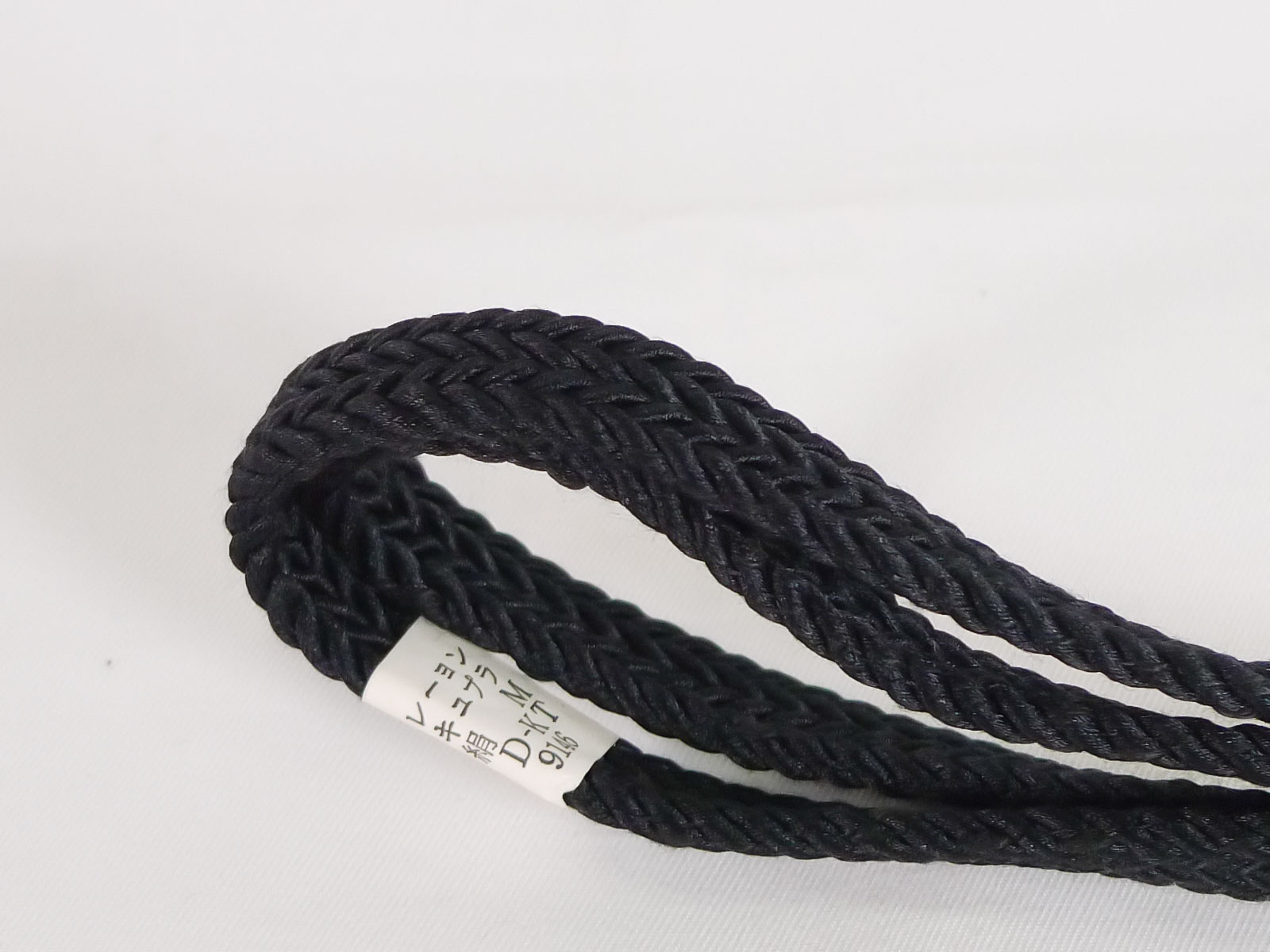 J1107XB Used Japanese Black OBIJIME decorative string/cord/rope (Grade B) Flat type Kimono Accessories / Kimonoya Japan
